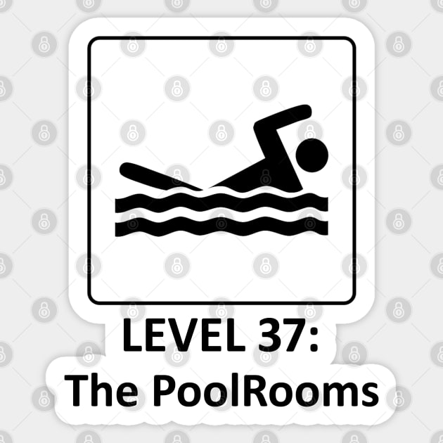 The Backrooms - The Poolrooms - Level 37 - Black Outlined Version Sticker by Nat Ewert Art